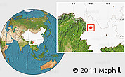 Satellite Location Map of Jianchuan, highlighted country