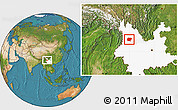 Satellite Location Map of Jianchuan, highlighted parent region