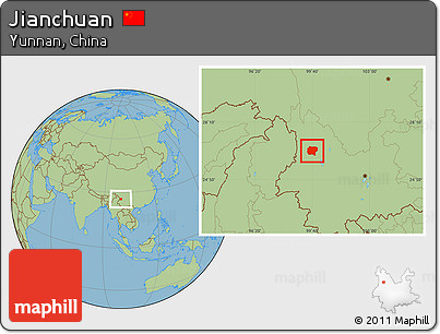 Savanna Style Location Map of Jianchuan