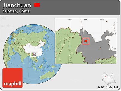 Savanna Style Location Map of Jianchuan, highlighted country, highlighted parent region