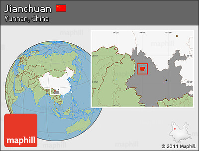 Savanna Style Location Map of Jianchuan, highlighted country, highlighted parent region