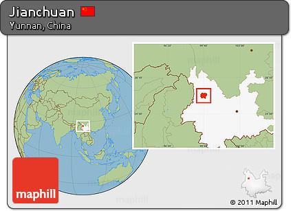 Savanna Style Location Map of Jianchuan, highlighted parent region