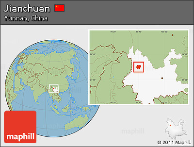 Savanna Style Location Map of Jianchuan, highlighted parent region