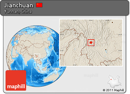 Shaded Relief Location Map of Jianchuan