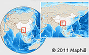Shaded Relief Location Map of Jianchuan, highlighted country, within the entire country