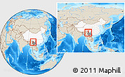 Shaded Relief Location Map of Jianchuan, highlighted country, highlighted parent region, within the entire country