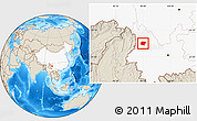 Shaded Relief Location Map of Jianchuan, highlighted country