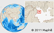 Shaded Relief Location Map of Jianchuan, highlighted parent region