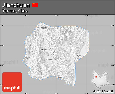 Gray Map of Jianchuan, single color outside