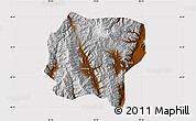 Physical Map of Jianchuan, cropped outside