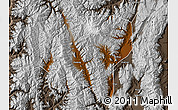 Physical Map of Jianchuan, semi-desaturated