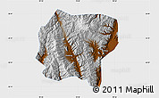 Physical Map of Jianchuan, single color outside
