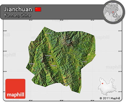 Satellite Map of Jianchuan, single color outside