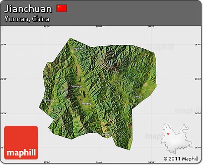 Satellite Map of Jianchuan, single color outside
