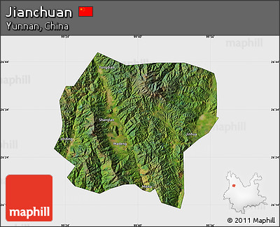 Satellite Map of Jianchuan, single color outside