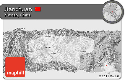 Gray Panoramic Map of Jianchuan