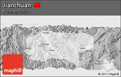 Gray Panoramic Map of Jianchuan
