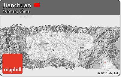 Gray Panoramic Map of Jianchuan