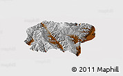 Physical Panoramic Map of Jianchuan, cropped outside