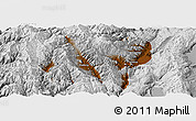 Physical Panoramic Map of Jianchuan, lighten, desaturated