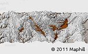 Physical Panoramic Map of Jianchuan, lighten, semi-desaturated