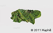 Satellite Panoramic Map of Jianchuan, cropped outside