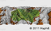 Satellite Panoramic Map of Jianchuan, physical outside