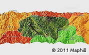 Satellite Panoramic Map of Jianchuan, political outside