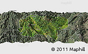 Satellite Panoramic Map of Jianchuan, semi-desaturated