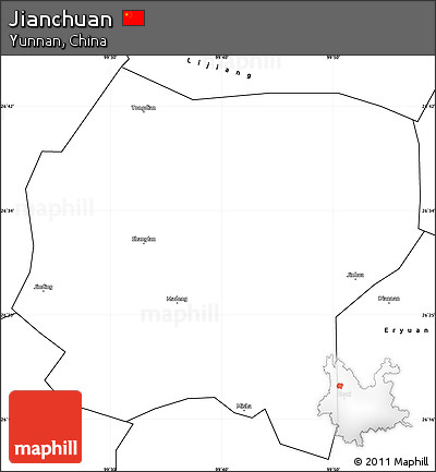 Blank Simple Map of Jianchuan