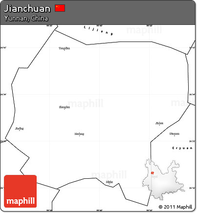 Blank Simple Map of Jianchuan
