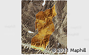 Physical 3D Map of Jianshui, semi-desaturated