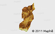 Physical 3D Map of Jianshui, single color outside