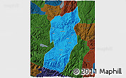 Political 3D Map of Jianshui, darken