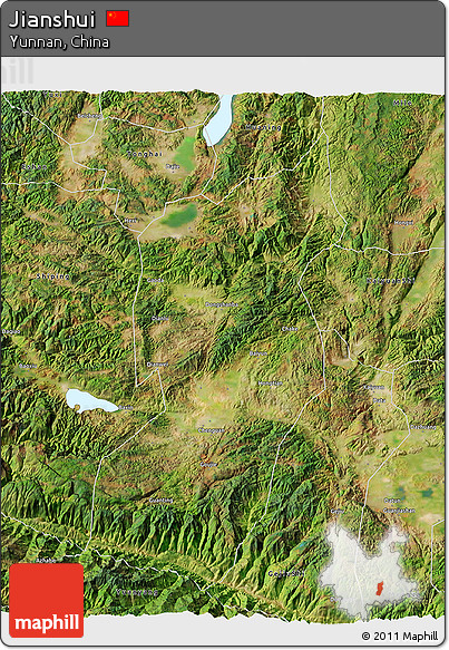 Satellite 3D Map of Jianshui