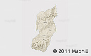 Shaded Relief 3D Map of Jianshui, single color outside