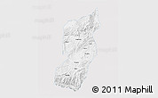 Silver Style 3D Map of Jianshui, single color outside