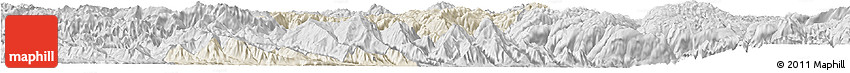 Shaded Relief Horizon Map of Jianshui, desaturated