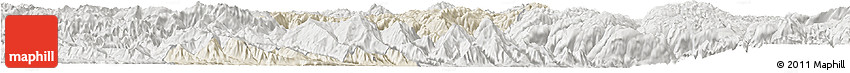 Shaded Relief Horizon Map of Jianshui, lighten, semi-desaturated