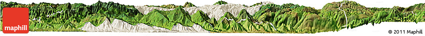 Shaded Relief Horizon Map of Jianshui, satellite outside