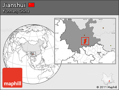 Blank Location Map of Jianshui, highlighted country, highlighted parent region