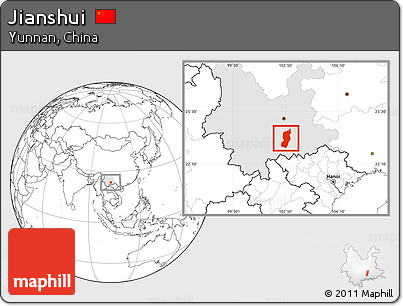 Blank Location Map of Jianshui, highlighted parent region