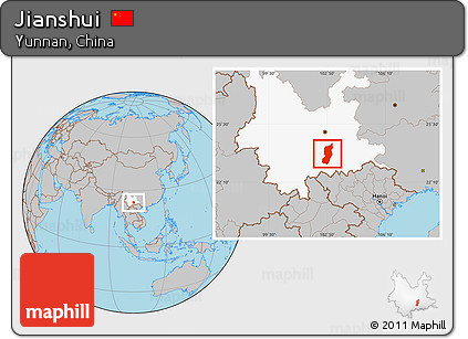 Gray Location Map of Jianshui, highlighted parent region