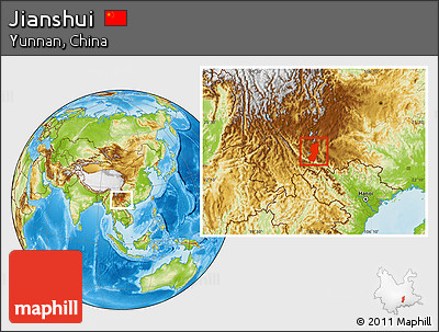 Physical Location Map of Jianshui