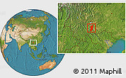 Satellite Location Map of Jianshui