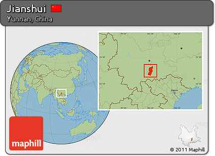Savanna Style Location Map of Jianshui