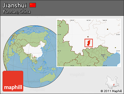 Savanna Style Location Map of Jianshui, highlighted country