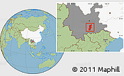 Savanna Style Location Map of Jianshui, highlighted country, highlighted parent region