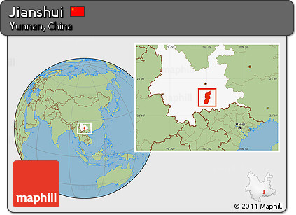 Savanna Style Location Map of Jianshui, highlighted parent region