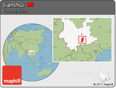 Savanna Style Location Map of Jianshui, highlighted parent region